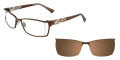 EasyClip EC289 With Magnetic Clip-On Lens Satin Chocolate with Brown Clip (10) - POLARIZED Eyeglasses - Color Image