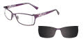 EasyClip EC289 With Magnetic Clip-On Lens Satin Lavender with Grey Clip (80) - POLARIZED Eyeglasses - Color Image