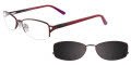 EasyClip EC294 With Magnetic Clip-On Lens Satin Red with Grey Clip (30) - POLARIZED Eyeglasses - Color Image