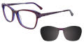 EasyClip EC376 With Magnetic Clip-On Lens Dark Red and Dark Purple with Grey Clip on Lens (80) - POLARIZED Eyeglasses - Color Image
