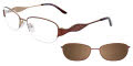 EasyClip EC391 With Magnetic Clip-On Lens Satin Brown with Brown Clip on the Lenses (10) - POLARIZED Eyeglasses - Color Image