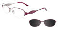 EasyClip EC391 With Magnetic Clip-On Lens Satin Plum with Plum Clip on Lenses (80) - POLARIZED Eyeglasses - Color Image