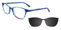 EasyClip EC428 With Magnetic Clip-On Lens Blue & Purple Marbled with Clip on the Lens (50) - POLARIZED Eyeglasses - Color Image