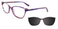 EasyClip EC428 With Magnetic Clip-On Lens Purple & Orange Marbled with Clip on the Lens (80) - POLARIZED Eyeglasses - Color Image