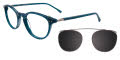 EasyClip EC443 With Magnetic Clip-On Lens Teal & Crystal with Clip on the Lens (60) - POLARIZED Eyeglasses - Color Image