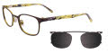 EasyClip EC445 With Magnetic Clip-On Lens Matte Dark Grey with Clip on the Lens (20) - POLARIZED Eyeglasses - Color Image