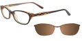 EasyClip EC279 With Magnetic Clip-On Lens Dark Brown with Brown Clip (10) - POLARIZED Eyeglasses - Color Image