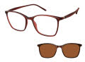 Elle EL 13542 with Clip On Lens Red Eyeglasses - Color Image