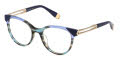 Furla VFU672 Shiny Striped Green Blue (0931) Eyeglasses - Color Image