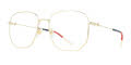Gucci GG0396O Gold with Blue, Red and Ivory Temple Tips (002) Eyeglasses - Color Image
