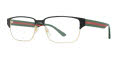 Gucci GG0753O Black-Gold-Green (001) Eyeglasses - Color Image