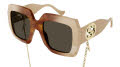 Gucci GG1022S Havana-Ivory / Brown Lens (003) Sunglasses - Color Image