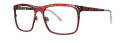 Jhane Barnes Skew Lines Brick/Gunmetal Eyeglasses - Color Image