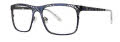 Jhane Barnes Skew Lines Navy/Gunmetal Eyeglasses - Color Image