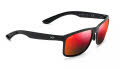 Maui Jim Huelo-449 Matte Black / Hawaii Lava Mirror PolarizedPlus2 Lens (RM449-02) Sunglasses - Color Image