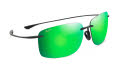 Maui Jim Hema-443 Matte Black / MauiGreen Mirror PolarizedPlus2 Lens (GM443-2M) Sunglasses - Color Image