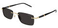 Mont Blanc MB0344S Gold-Black / Grey Lens (001) Sunglasses - Color Image
