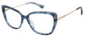 Nicole Miller GRACE Bay Yourfit Blue/Gold (C01) Eyeglasses - Color Image