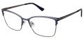 Nicole Miller MADAGASCAR YourFit Navy Shiny Gun (C03) Eyeglasses - Color Image