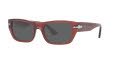Persol PO3268S Red Burnt Trasparent / Dark Grey Lens (1104B1) Sunglasses - Color Image