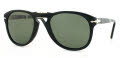 Persol PO0714 - Folding Black / Crystal Green Polarized Lens (95/58) Sunglasses - Color Image