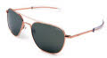 Randolph Engineering Aviator - Bayonet Temple 22k Rose Gold / SkyTec™ Polarized American Grey Lens (AF273) Sunglasses - Color Image