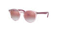 Ray-Ban Junior RJ9064S Transparent Pink / Red Mirror Red Lens (7052V0) Sunglasses - Color Image
