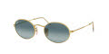 Ray-Ban RB3547 Oval by Peggy Gou Gold / Blue Gradient Grey Lens (001/3M) Sunglasses - Color Image