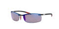 Ray-Ban RB8305M Shiny Dark Carbon / Grey Mir Blue Polar Lens (F005H0) Sunglasses - Color Image
