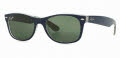 Ray-Ban RB2132 - New Wayfarer Mt Blue-Military Green / Green Lens (6188) Sunglasses - Color Image