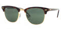 Ray-Ban RB3016 - Clubmaster Mock Tortoise Arista / Crystal Green Lens (W0366) Sunglasses - Color Image