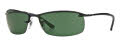 Ray-Ban RB3183 - Top Bar Square Matte Black / Green Lens (006/71) Sunglasses - Color Image