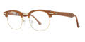 Shuron Ronsir Zyl Golden Briar with Gold Chassis and Tapered Temple Eyeglasses - Color Image