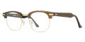 Shuron Ronsir Zyl Mocha with Gold Chassis and Tapered Temple Eyeglasses - Color Image