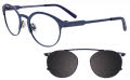 Takumi TK1057 With Magnetic Clip-On Lens Matte Blue with Mirroed Clip on Lens (50)  Eyeglasses - Color Image