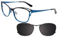 Takumi TK1058 With Magnetic Clip-On Lens Satin Black & Blue with Polarized Clip on Lens (50)  Eyeglasses - Color Image