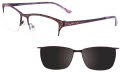 Takumi TK1065 With Magnetic Clip-On Lens Matte Plum & Light Plum with Clip on Lens (80)  Eyeglasses - Color Image