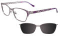 Takumi TK1073 With Magnetic Clip-On Lens Shiny Grey & Purple w/Clip on Lens (20)  Eyeglasses - Color Image