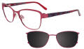 Takumi TK1077 With Magnetic Clip-On Lens Satin Light Red with clip on lens (030) Eyeglasses - Color Image