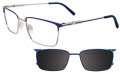 Takumi TK1078 With Magnetic Clip-On Lens Matte Blue & Silver w/ Clip on Lens (050) Eyeglasses - Color Image
