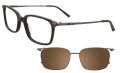 Takumi TK1079 With Magnetic Clip-On Lens Brown Marbled & Grey with Polarized Clip on Lens (10) Eyeglasses - Color Image
