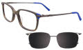 Takumi TK1079 With Magnetic Clip-On Lens Grey Marbled & Blue with Polarized Clip on Lens (20)  Eyeglasses - Color Image