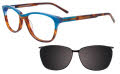 Takumi TK1084 With Magnetic Clip-On Lens Brown Marbled & Blue with clip on lens (010) Eyeglasses - Color Image