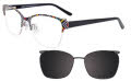 Takumi TK1089 With Magnetic Clip-On Lens Black & White & Red & Yellow & Green with clip on lens (090) Eyeglasses - Color Image