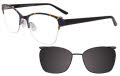 Takumi TK1089 With Magnetic Clip-On Lens Blue & Yellow & Red & Black with clip on lens (050) Eyeglasses - Color Image