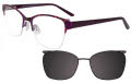 Takumi TK1089 With Magnetic Clip-On Lens Purple & Red & Aqua with clip on lens (080) Eyeglasses - Color Image