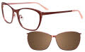 Takumi TK1090 With Magnetic Clip-On Lens Satin Brown & Light Brown with clip on lens (010) Eyeglasses - Color Image
