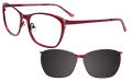 Takumi TK1090 With Magnetic Clip-On Lens Satin Burgundy & Light Pink with clip on lens (030) Eyeglasses - Color Image