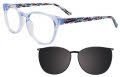 Takumi TK1091 With Magnetic Clip-On Lens Light Blue Crystal with clip on lens (050) Eyeglasses - Color Image
