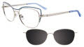 Takumi TK1103 With Magnetic Clip-On Lens Shiny Light Blue & Silver with clip on lens (050) Eyeglasses - Color Image